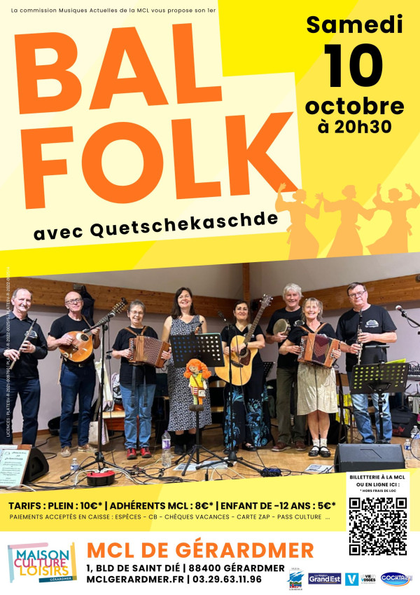 Affiche de -Concert- Bal Folk Avec Quetschekaschde