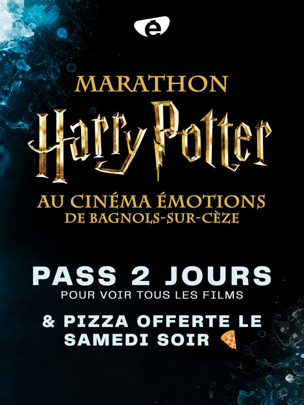 Affiche MARATHON HARRY POTTER - 2 JOURS + PIZZAS