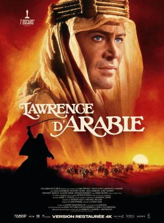 Affiche du film Lawrence d’Arabie, programmé au cinéma L’Arlequin à Nyons.
