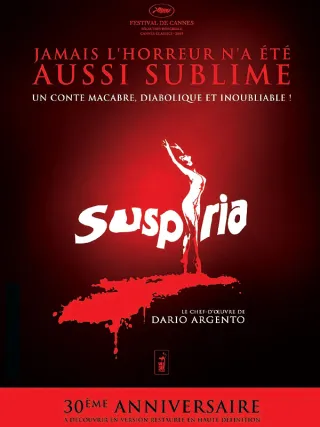 Affiche de Suspiria, au cinéma L’Arlequin de Nyons.